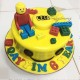 Yellow Lego Fondant Cake 
