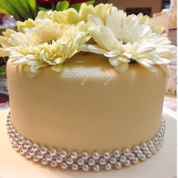 Yellow Fondant Wedding Cake