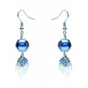 Leafy Swarosvki Hook Pearl Earring Crafted by Angie