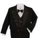 Boys' 5 Pieces Formal Gold Vest Tuxedo Suit With Tail Christening Outfit