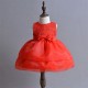 Classic Lace Big Ribbon Baby Dress RED