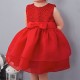 Classic Lace Big Ribbon Baby Dress RED