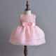 Classic Lace Big Ribbon Baby Dress Peach