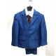 Luxury 5Pcs Little Boy/Man Coat Vest Set with Tie - Navy Blue