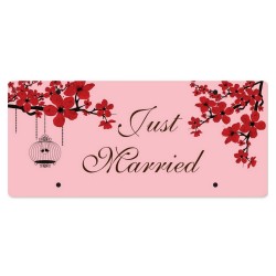 Just Married Personalized Printed Car Plate - Red Bliss