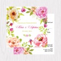Floral Watercolor Printed Flat Cards - 100 pcs (3 Colors)