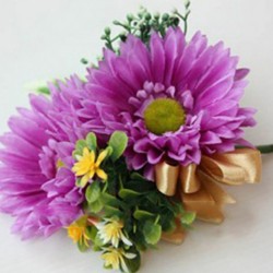 Summerpots Bridal Corsage & Boutonniere - Purple Sunshine (Artificial Flowers)